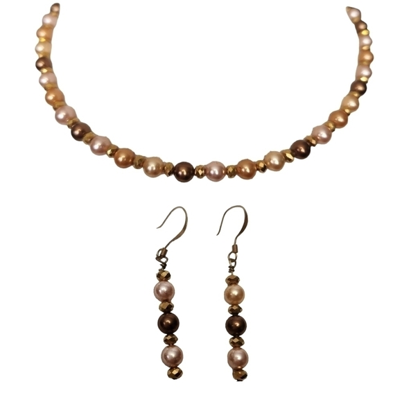 Beaded Choker and Earrings Set - Picture 2 of 6